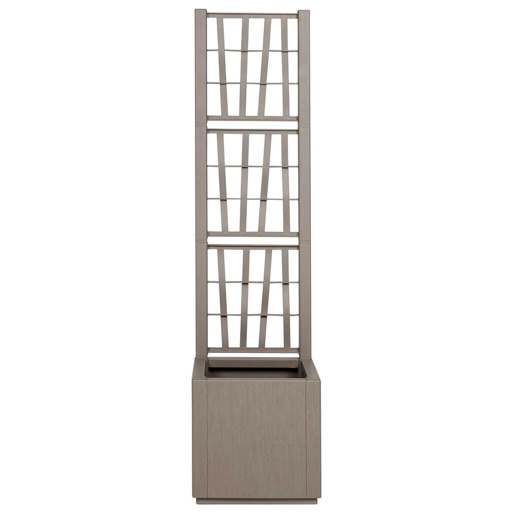 vidaXL Garden Planter with Trellis - Light Brown - 36x36x140 cm - PP