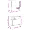 vidaXL 2 Piece Bathroom Furniture Set Smoked Oak Engineered Wood