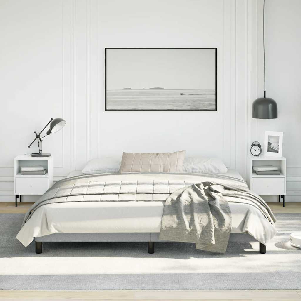 vidaXL Bed Frame without Mattress Light Grey California King Fabric