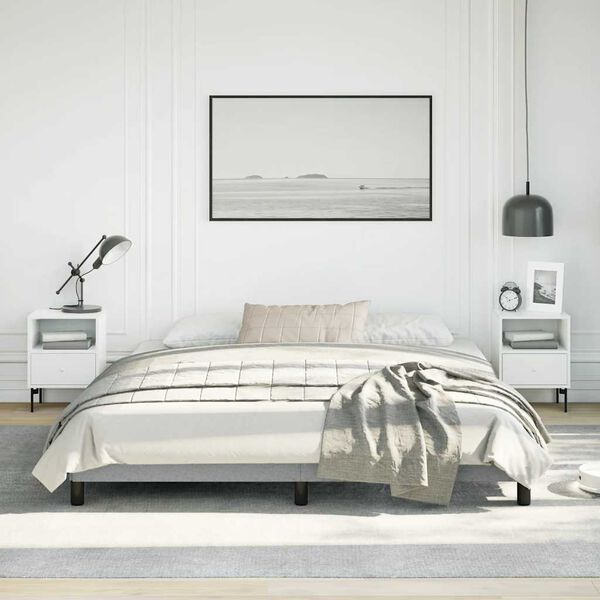 vidaXL Bed Frame without Mattress Light Grey California King Fabric