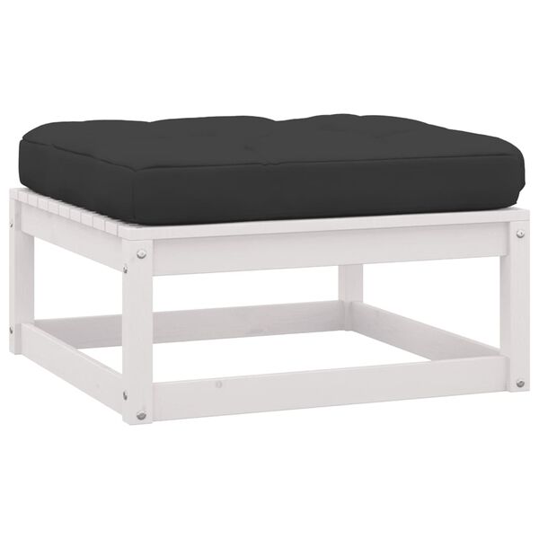 vidaXL Garden Footstools with Cushions 2 pcs Solid Wood Pine