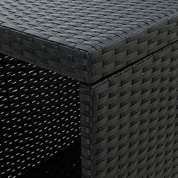 vidaXL Bar Table with Storage Rack Black 120x60x110 cm Poly Rattan