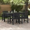 vidaXL Garden Dining Chair 4 pcs Black 65.5 x 55.5 x 88cm Plastic