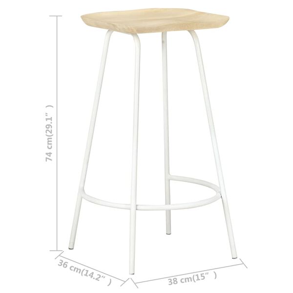 vidaXL Bar Stools 4 pcs Solid Mango Wood