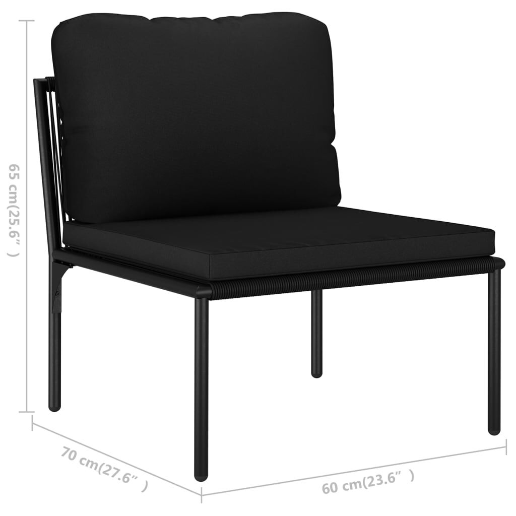 vidaXL 6 Piece Garden Lounge Set with Cushions Black PVC