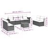 vidaXL 9 Piece Garden Sofa Set with Cushions Black Poly Rattan