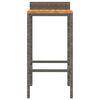 vidaXL Bar Stools 2 pcs Grey Poly Rattan and Solid Wood Acacia