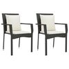 vidaXL 7 Piece Garden Dining Set with Cushions Black Poly Rattan
