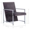 vidaXL Armchair with Chrome Feet Dark Gray Velvet
