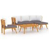 vidaXL 6 Piece Garden Lounge Set with Cushions Solid Acacia Wood