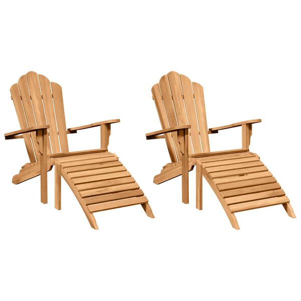 vidaXL Garden Adirondack Chairs 2 pcs Brown 77 x 137 x 95 cm