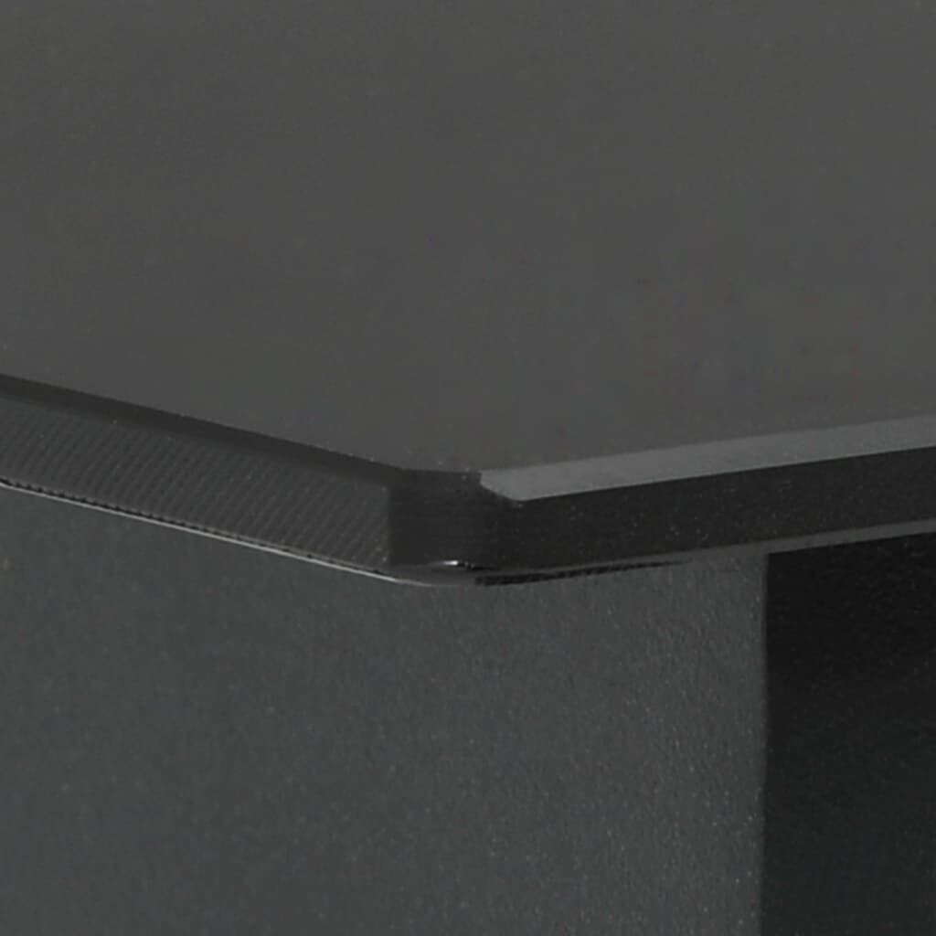 vidaXL Garden Dining Table Black 80x80x74 cm Steel and Glass