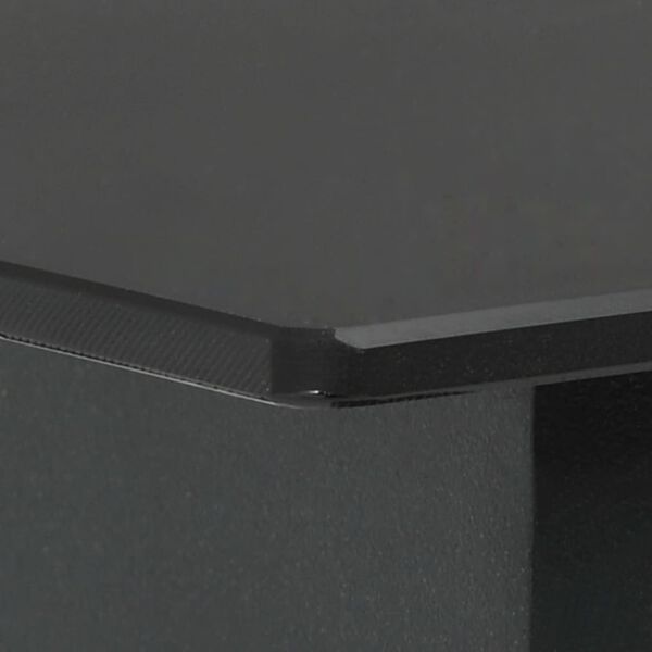vidaXL Garden Dining Table Black 80x80x74 cm Steel and Glass