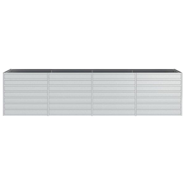vidaXL Garden Raised Bed 320x80x77 cm Galvanized Steel Silver