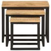 vidaXL Nesting Coffee Tables 3 pcs Solid Wood Mango and Iron