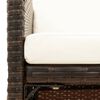 vidaXL Garden Chairs with Cuhsions 4 pcs Poly Rattan Brown