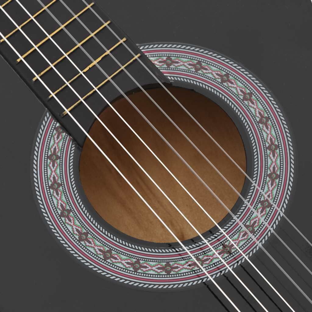 vidaXL Western Classical Cutaway Guitar with 6 Strings Black 38"