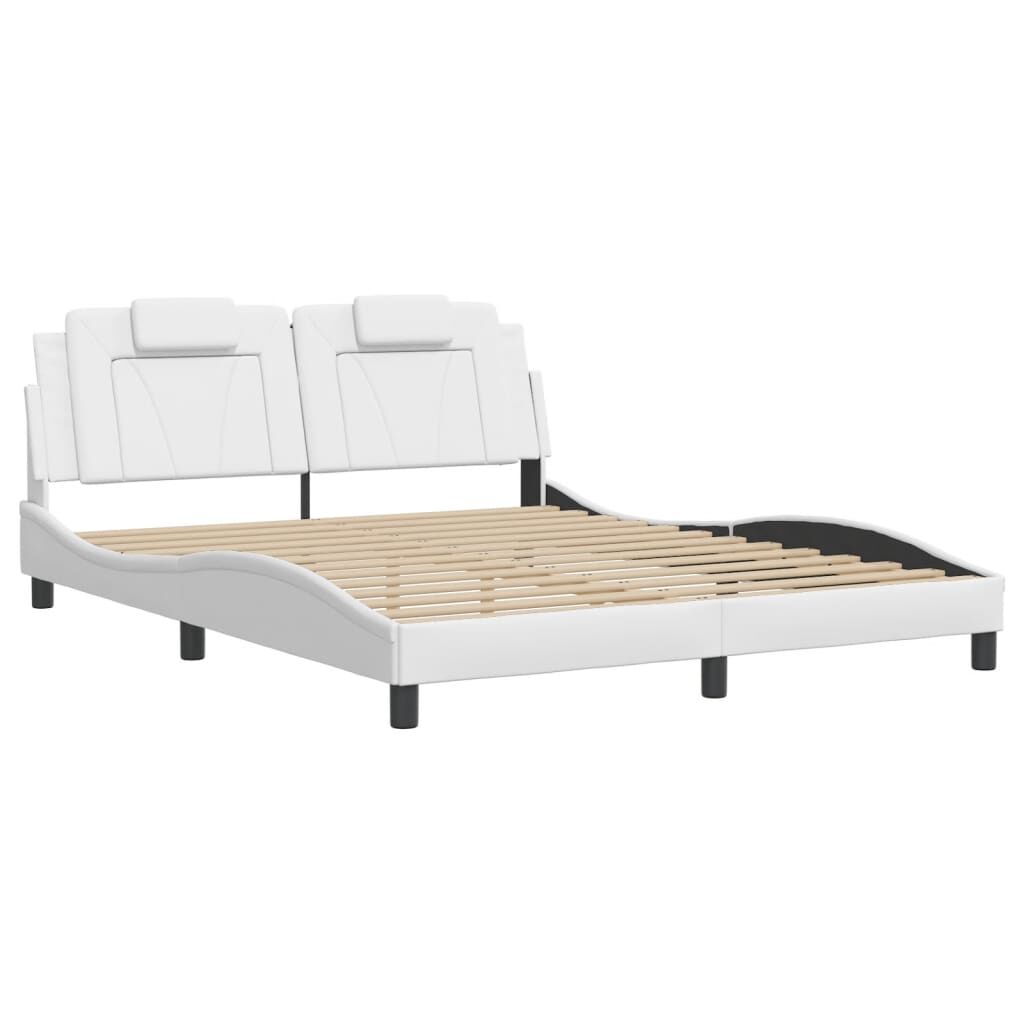 vidaXL Bed Frame without Mattress White 152x203 cm Faux Leather