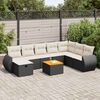 vidaXL 9 Piece Garden Sofa Set with Cushions Black Poly Rattan