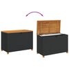 vidaXL Garden Storage Box Black 110x55x63 cm Poly Rattan Acacia Wood
