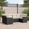 vidaXL 6 Piece Garden Sofa Set with Cushions Black Poly Rattan