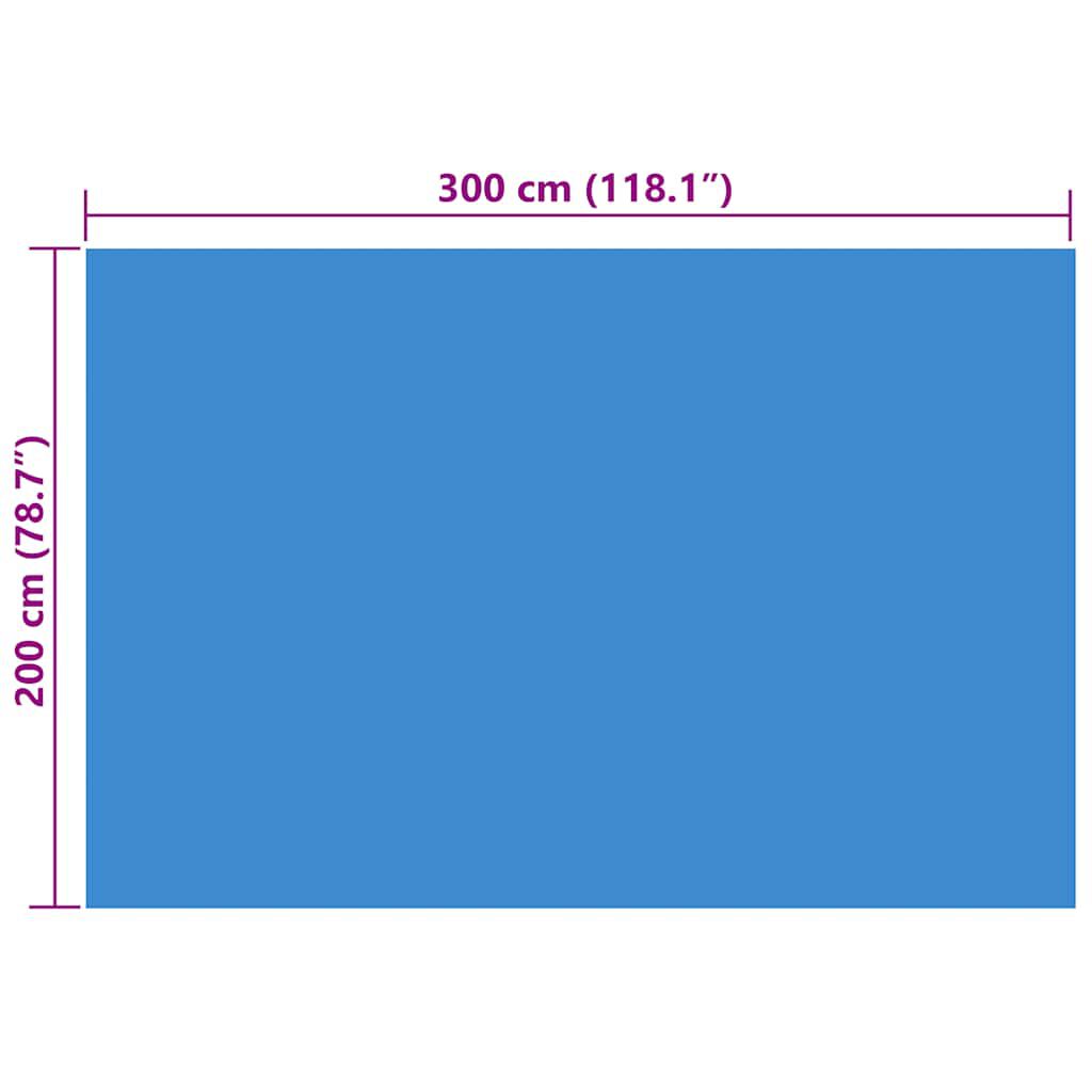Rectangular Pool Cover 300 x 200 cm PE Blue