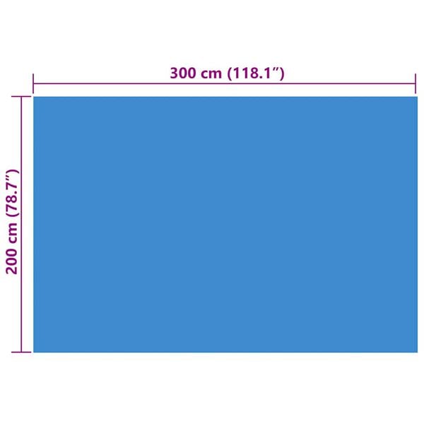 Rectangular Pool Cover 300 x 200 cm PE Blue