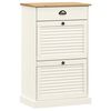 vidaXL Shoe Cabinet "VIGO" 60x35x96 cm White Solid Wood Pine