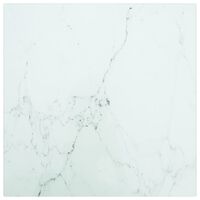 vidaXL Table Top White 30x30 cm 6 mm Tempered Glass with Marble Design