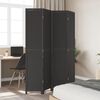 vidaXL Room Divider&nbsp;4 Panels Black Solid Wood Paulownia