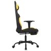 vidaXL Gaming Chair with Footrest Black and Yellow Fabric