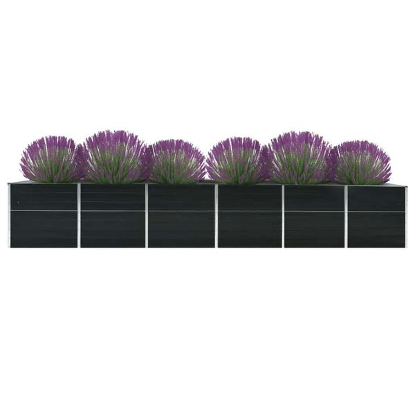 vidaXL Garden Raised Bed Galvanised Steel 480x80x77 cm Anthracite