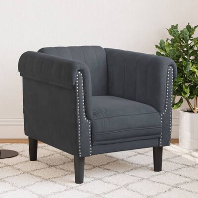 vidaXL Sofa Chair Dark Grey Velvet