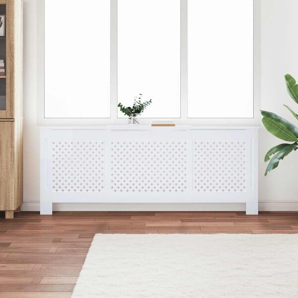 vidaXL MDF Radiator Cover White 205 cm