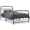 vidaXL Metal Bed Frame without Mattress with Footboard Black 100x200cm
