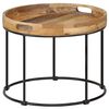 vidaXL Coffee Table Solid Mange Wood and Steel 50x40 cm
