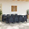 vidaXL Garden Dining Set 9 pcs Anthracite Polt rattan