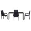 vidaXL Garden Dining Set 5 pcs Black Powder-Coated Steel