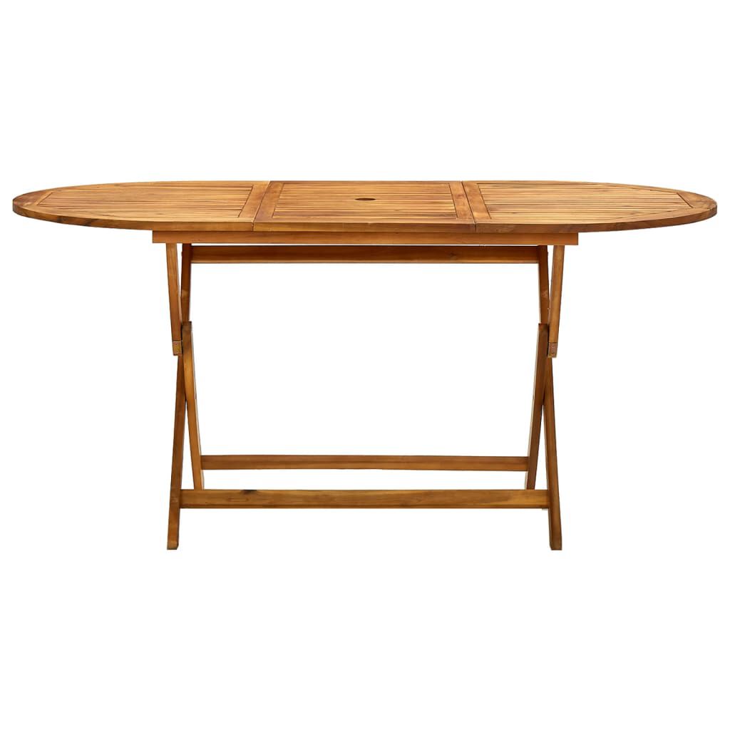 vidaXL Folding Garden Table 160x85x75 cm Solid Acacia Wood