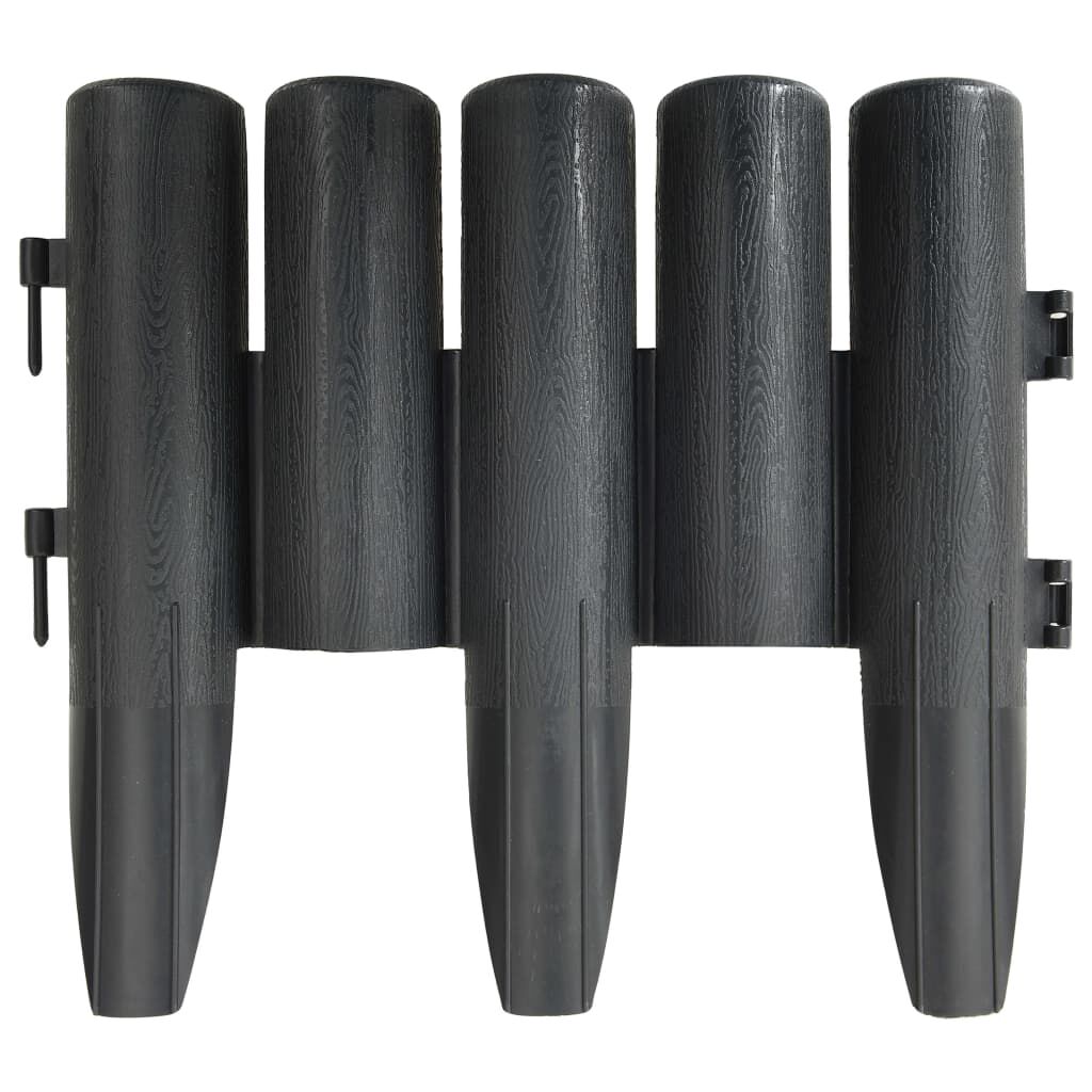 vidaXL Lawn Edgings 36 pcs Anthracite 990 cm Polypropylene