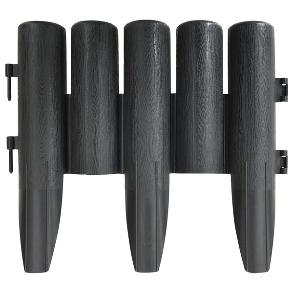 vidaXL Lawn Edgings 36 pcs Anthracite 990 cm Polypropylene
