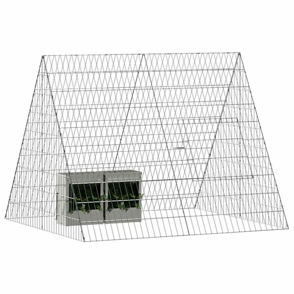vidaXL Rabbit Cage Silver 110 x 100 x 85 cm Galvanised Steel