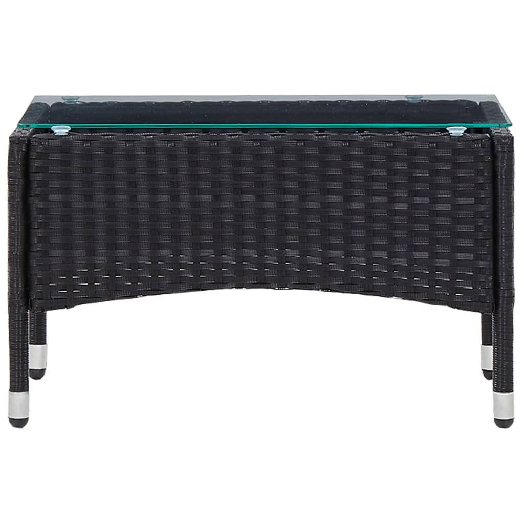 vidaXL 4 Piece Garden Lounge Set with Cushions Poly Rattan Black