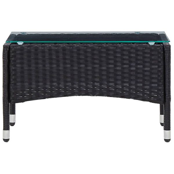 vidaXL 4 Piece Garden Lounge Set with Cushions Poly Rattan Black