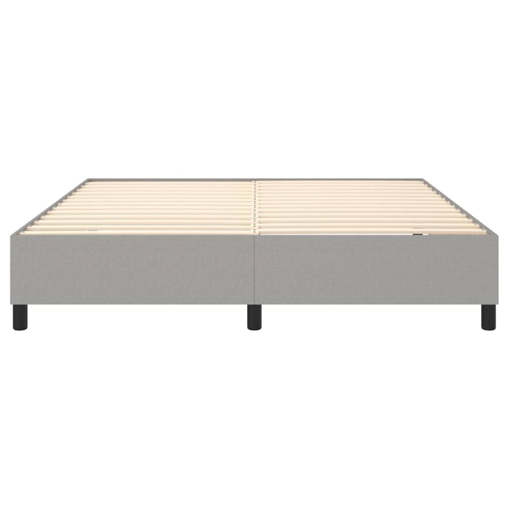 vidaXL Bed Frame without Mattress Light Grey King Fabric (US Only)