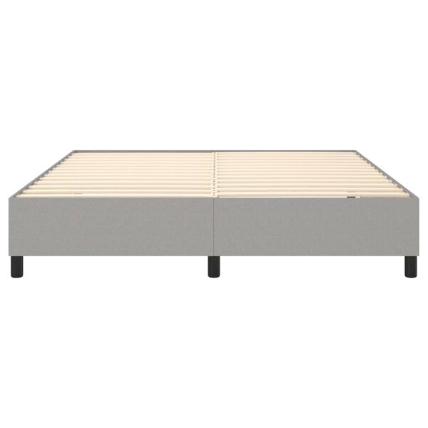 vidaXL Bed Frame without Mattress Light Grey King Fabric (US Only)