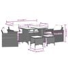 vidaXL 6 Piece Garden Sofa Set with Cushions Grey Poly Rattan