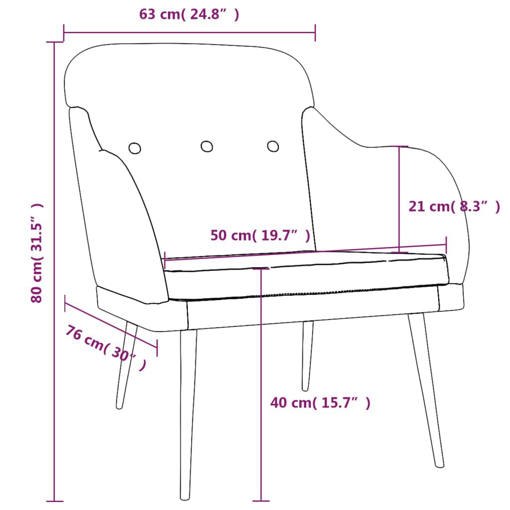 vidaXL Armchair Dark Grey 63x76x80 cm Fabric