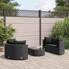 vidaXL 5 Piece Garden Sofa Set with Cushions Black Poly Rattan