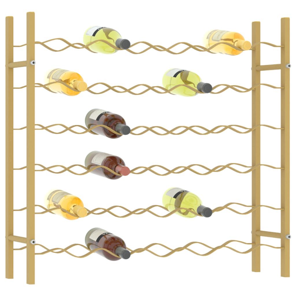 vidaXL Wine Rack for 36 Bottles Gold Metal